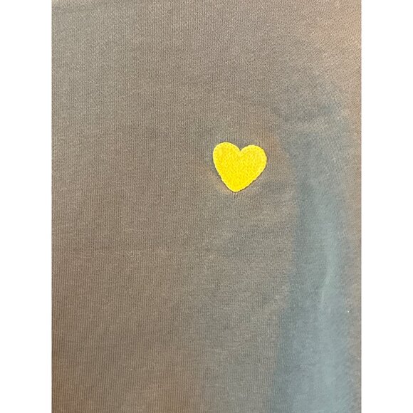 Fred Segal Wrangler XS Cropped Brown Sweatshirt W/ Yellow Heart & Back Love Drea - Picture 5 of 8